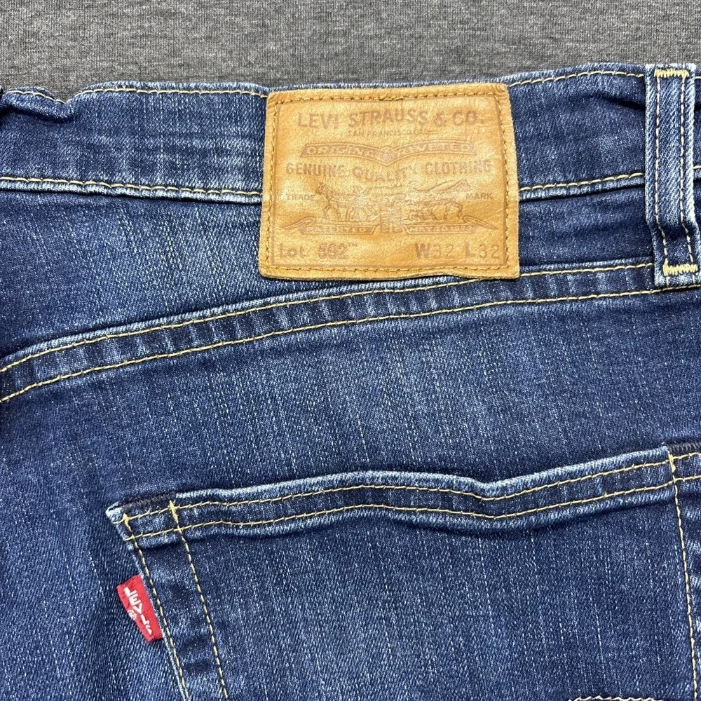 Levis 502 Premium Jeans Mens 32x31‎ TAG-32x32 Stretch Flex Blue Denim Tapered